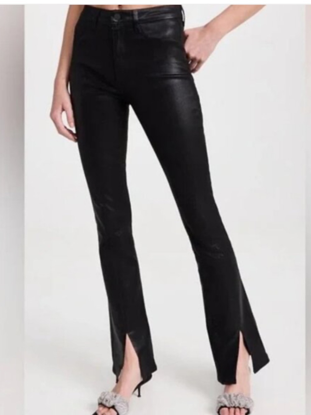 L'AGENCE Beatrix Black Coated with Front Hem Slits. Womens size 27